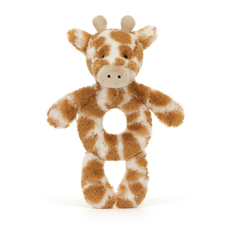 Hochet peluche Bashful Giraffe Jellycat Produit face