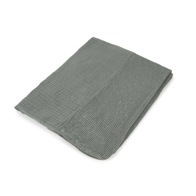 Housse de matelas à langer en coton lavé Wabi-Sabi Nobodinoz Azure