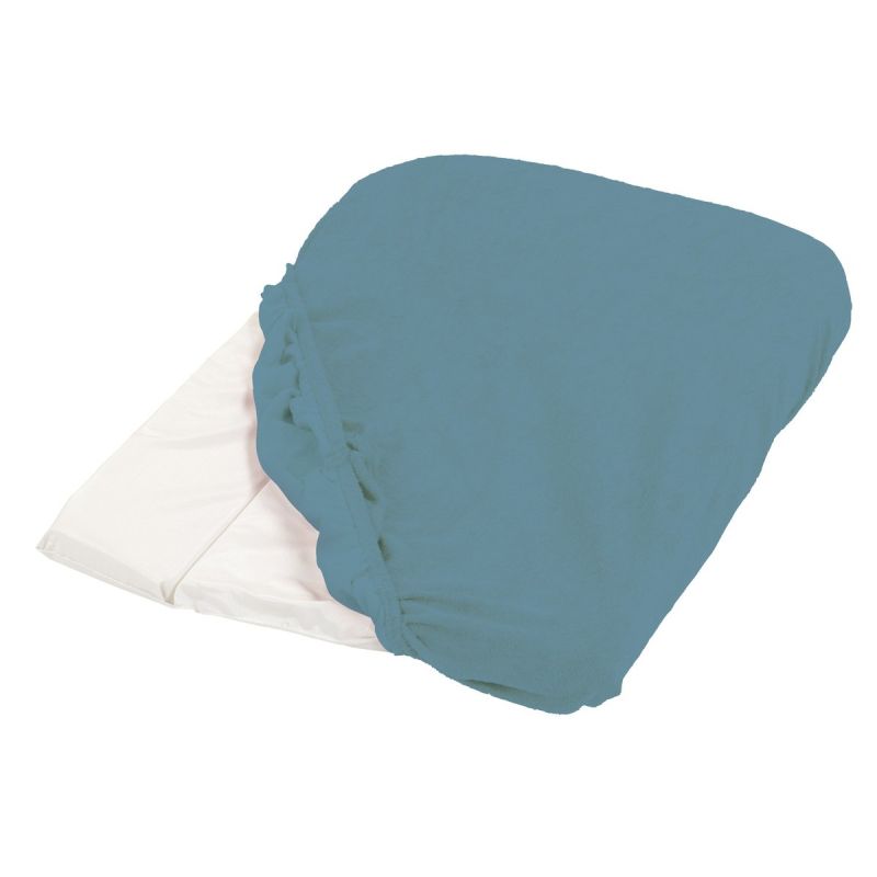 Housse de matelas à langer éponge 50 x 75 cm Bleu canard Candide