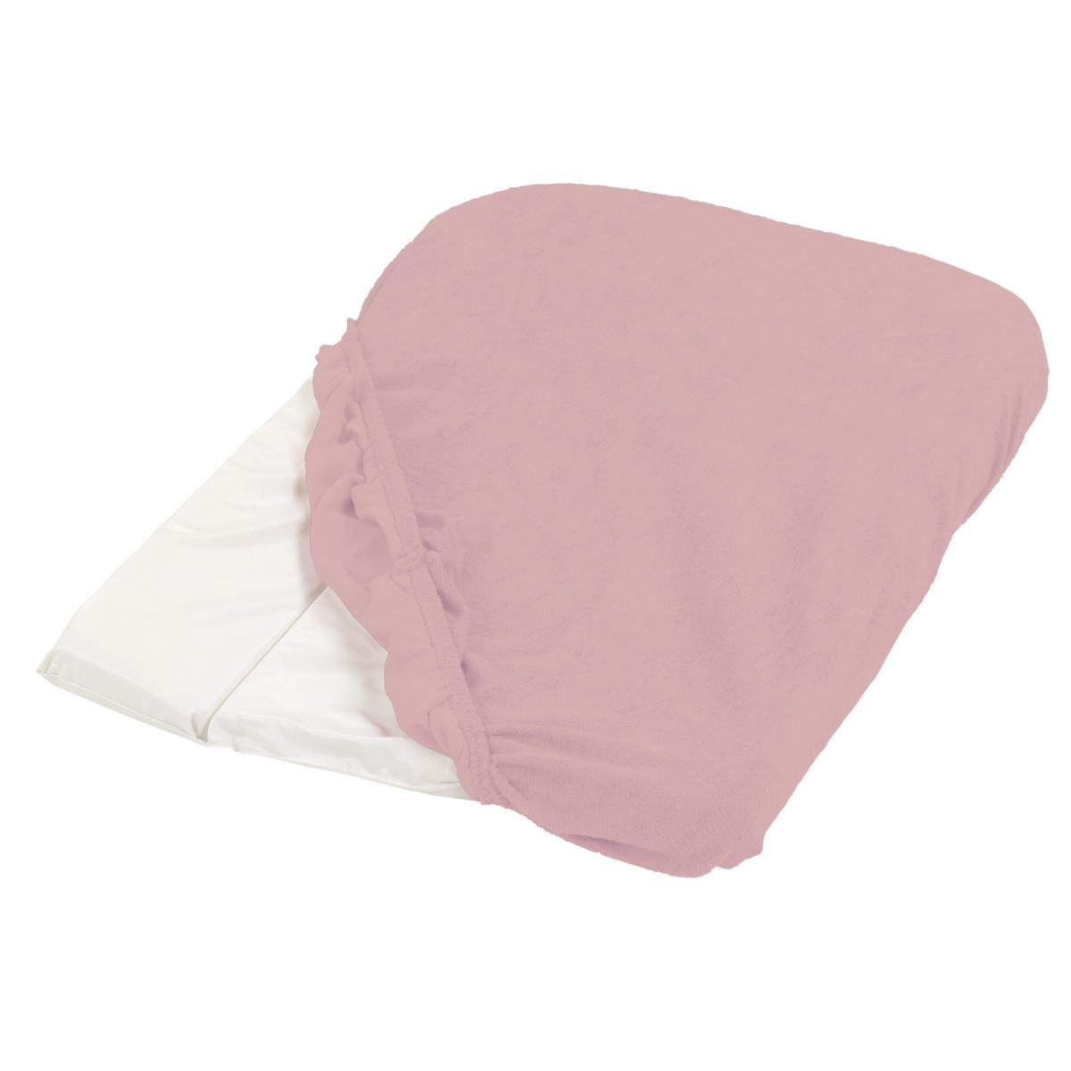 Housse de matelas à langer éponge 50 x 75 cm Vieux Rose Candide