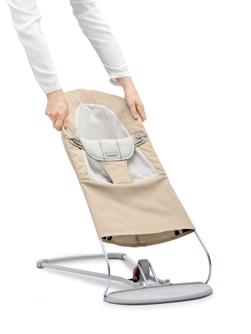 Housse pour Transat Balance Soft Tissé/Jersey, Boutons gris, Beige/Gris Babybjorn transat