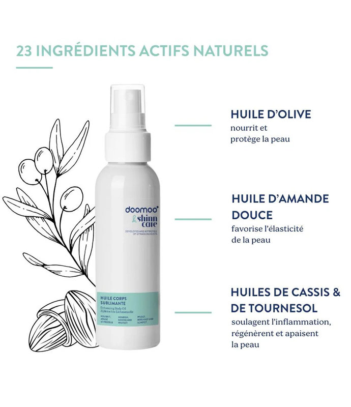 Huile Corps Sublimante Doomoo x ShinnCare 100 ml Babymoov ingrédients