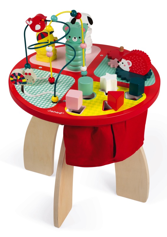 Table d'activites Baby Forest avec poche Janod BamBinou