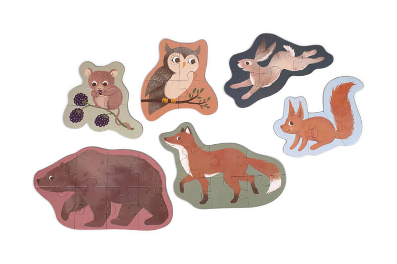 Jeu de 7 puzzles Animaux nordiques Filibabba pièces