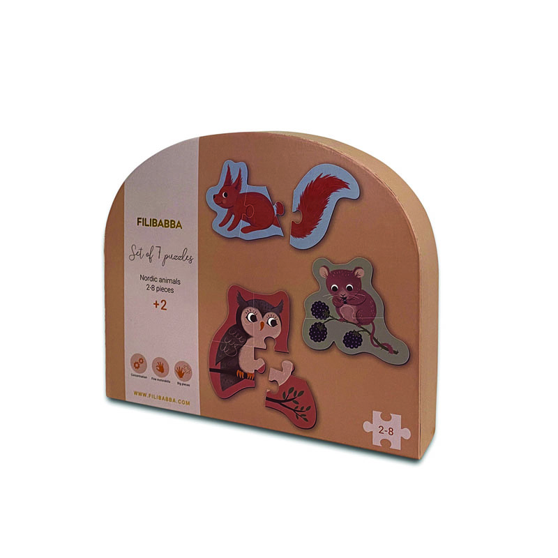 Jeu de 7 puzzles Animaux nordiques Filibabba