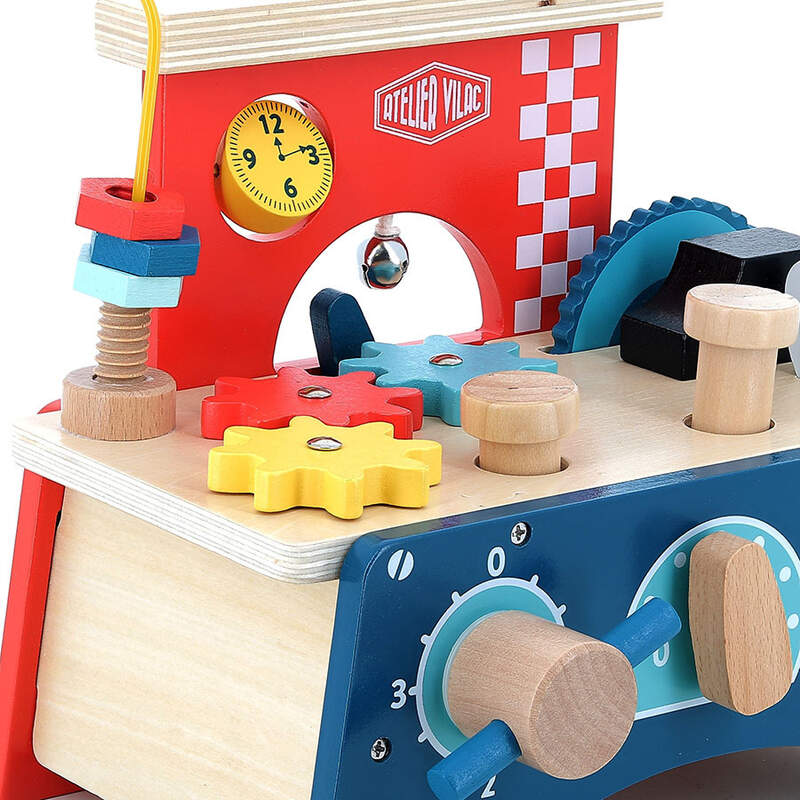 Jeu d'éveil en bois Etabli d'éveil multi-activités VILAC Produit cote2