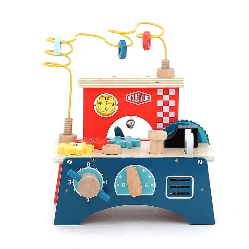Jeu d'éveil en bois Etabli d'éveil multi-activités VILAC Produit face