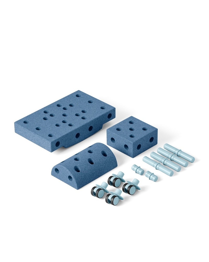 Jeu de construction évolutif Curiosity Kit MODU face bleu