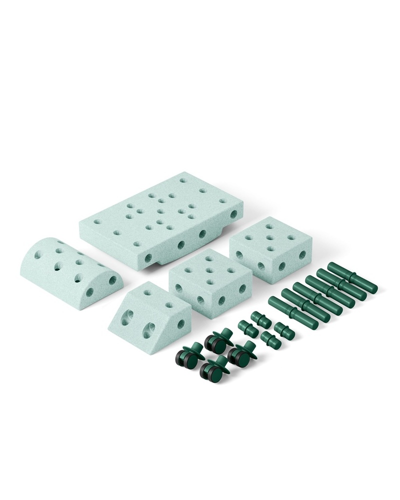 Jeu de construction évolutif Explorer Kit Menthe / Vert Fôret MODU face