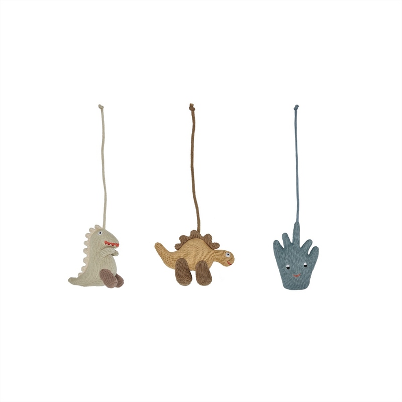Jouet pour arche d'éveil Dino Beige / Saffron / Aqua Blue Oyoy produit face
