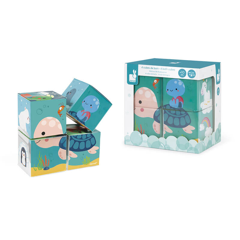 Jouet de bain Cubes Janod packaging