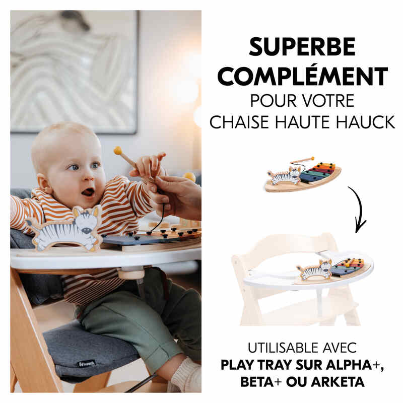 Jouet en bois pour chaise haute Hauck Play Music Zebra Hauck complement