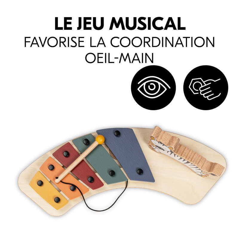 Jouet en bois pour chaise haute Hauck Play Music Zebra Hauck coordination