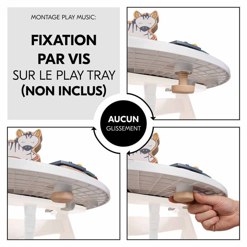 Jouet en bois pour chaise haute Hauck Play Music Zebra Hauck fixation