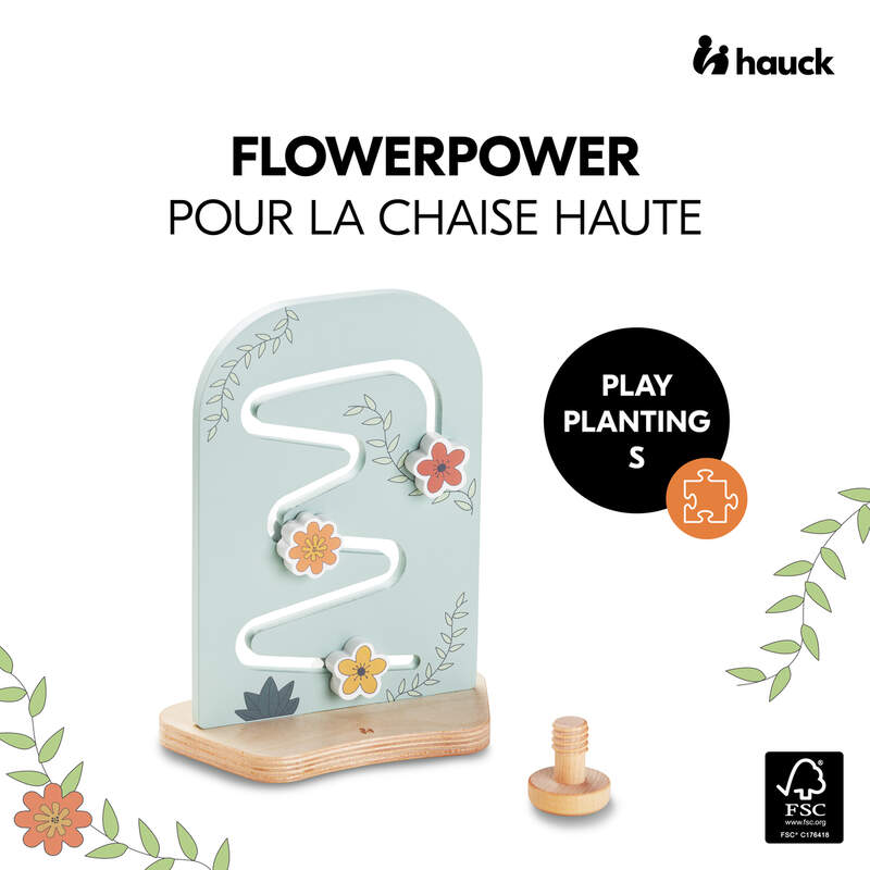 Jouet en bois pour chaise haute Hauck Play Planting S Flowers Hauck face