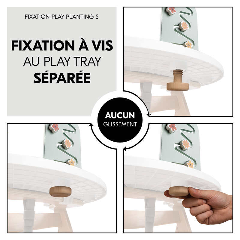Jouet en bois pour chaise haute Hauck Play Planting S Flowers Hauck fixation