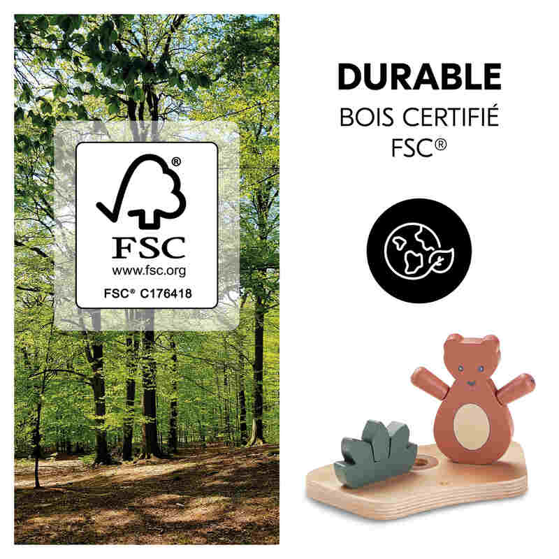 Jouet en bois pour chaise haute Hauck Play Shaking S Bear Hauck durable