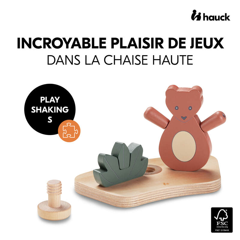 Jouet en bois pour chaise haute Hauck Play Shaking S Bear Hauck face