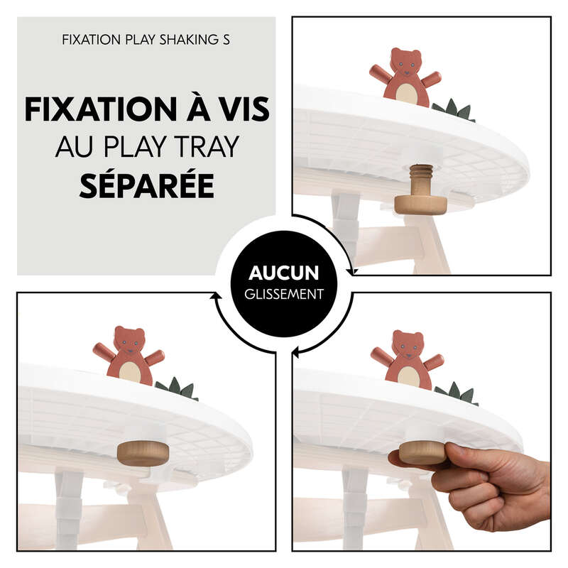 Jouet en bois pour chaise haute Hauck Play Shaking S Bear Hauck fixation