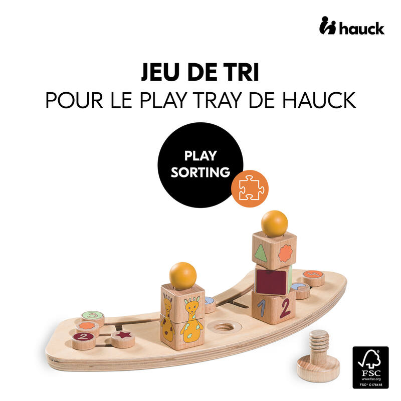 Jouet en bois pour chaise haute Hauck Play Sorting Giraffe Hauck face