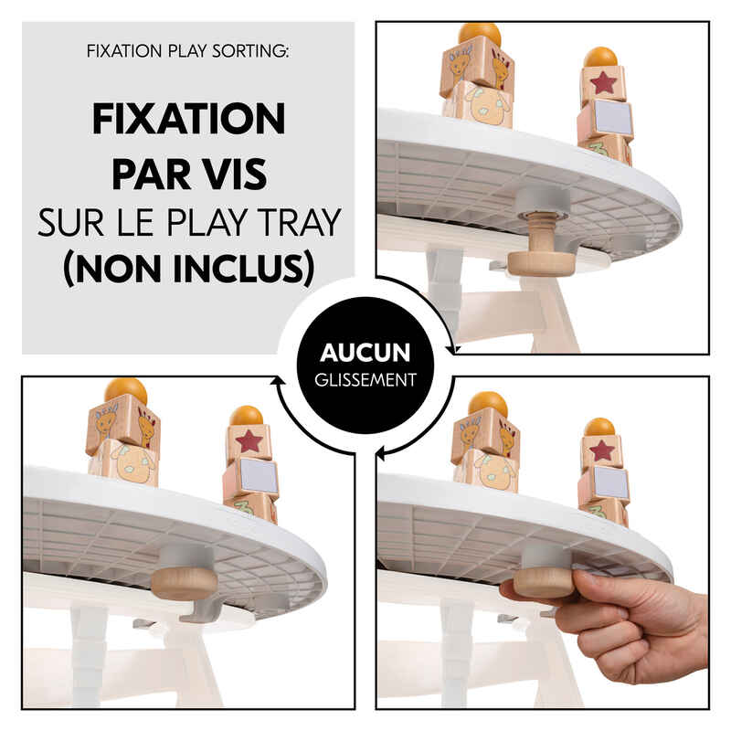 Jouet en bois pour chaise haute Hauck Play Sorting Giraffe Hauck fixation