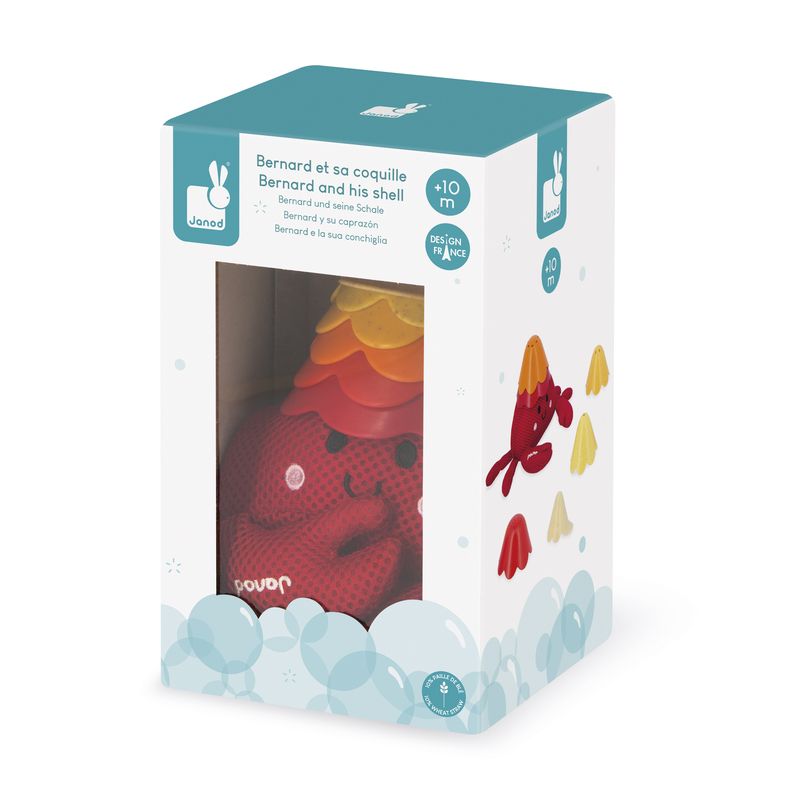 Jouet de Bain Bernard et sa Coquille Janod packaging