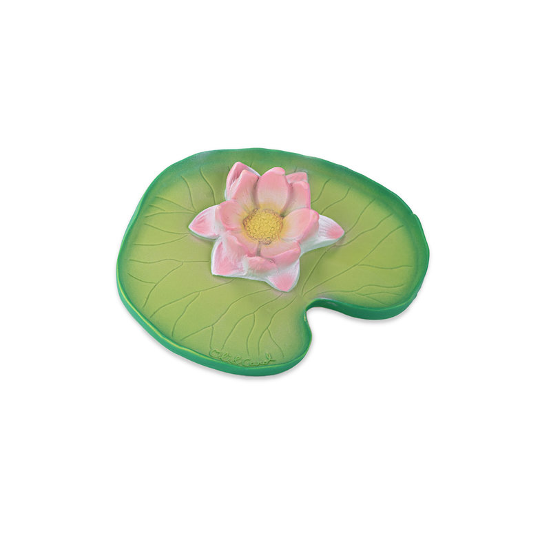 Jouet de bain de dentition Nénuphar Water Lily Oli & Carol face 