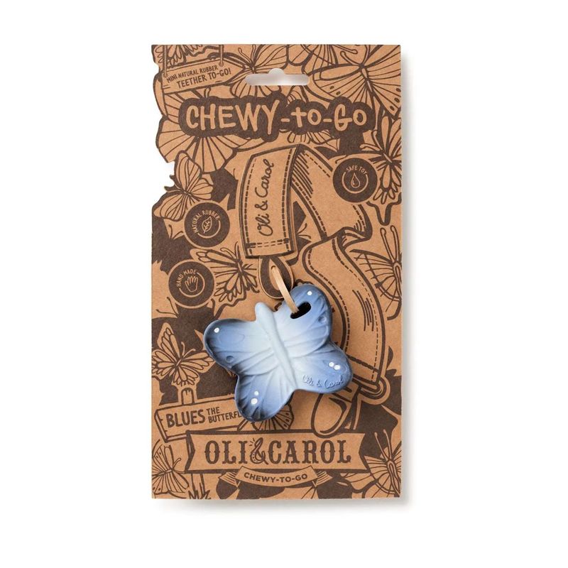 Jouet de dentition Blue Le Papillon Oli & Carol packaging