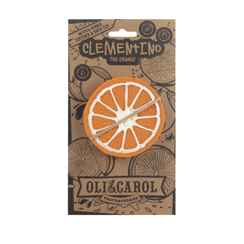 Jouet de dentition Clementino l'Orange Oli & Carol packaging 