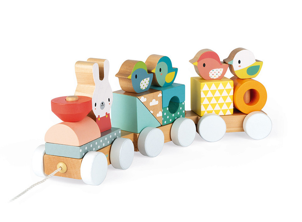 Jouet d'éveil train en bois Janod 3