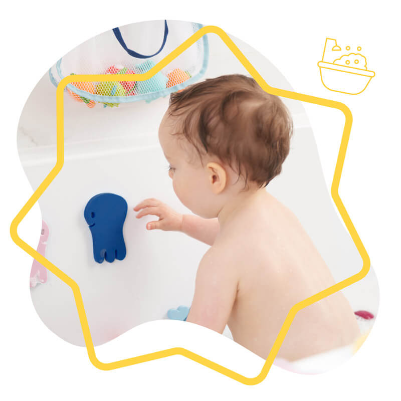 Jouets de bain stickers Badabulle ambiance