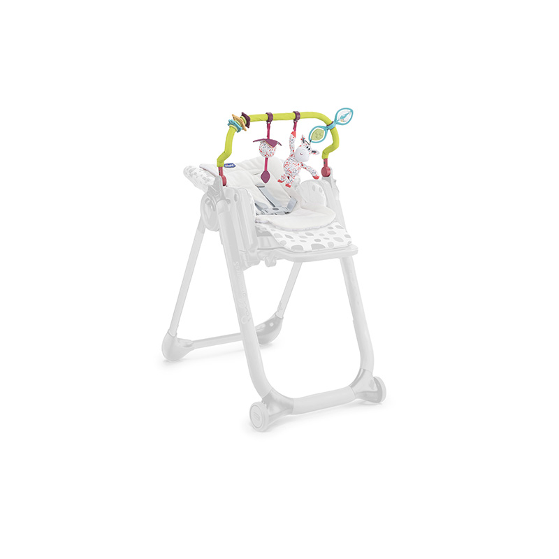 Kit 0m+ pour Chaise Haute Polly Progres5 et Polly 2 Start : Barre de jeu + Coussin Réducteur Chicco