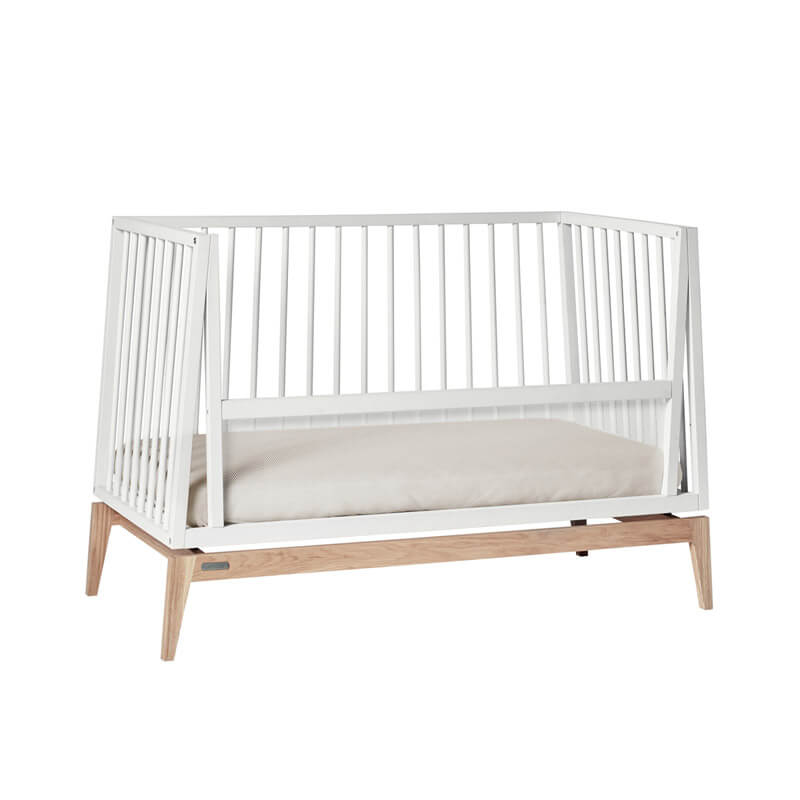 Lit Luna 60 x 120 Chêne / Blanc Leander barrière