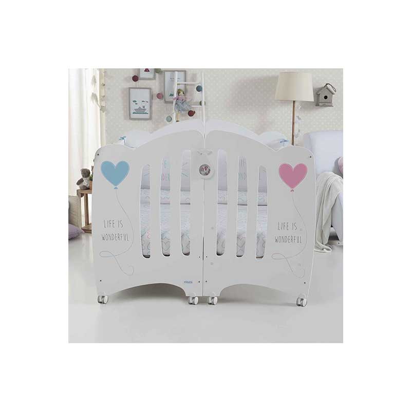 2 lits bébé 60x120 cm Copito avec le kit jumeaux complet Micuna