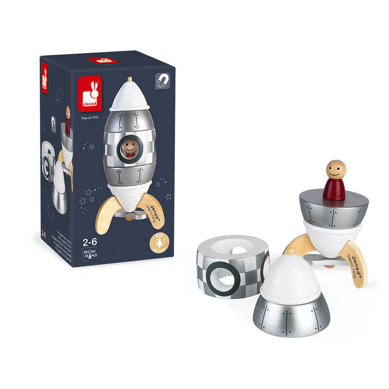 Kit magnet Fusée argentée Janod Packing 1