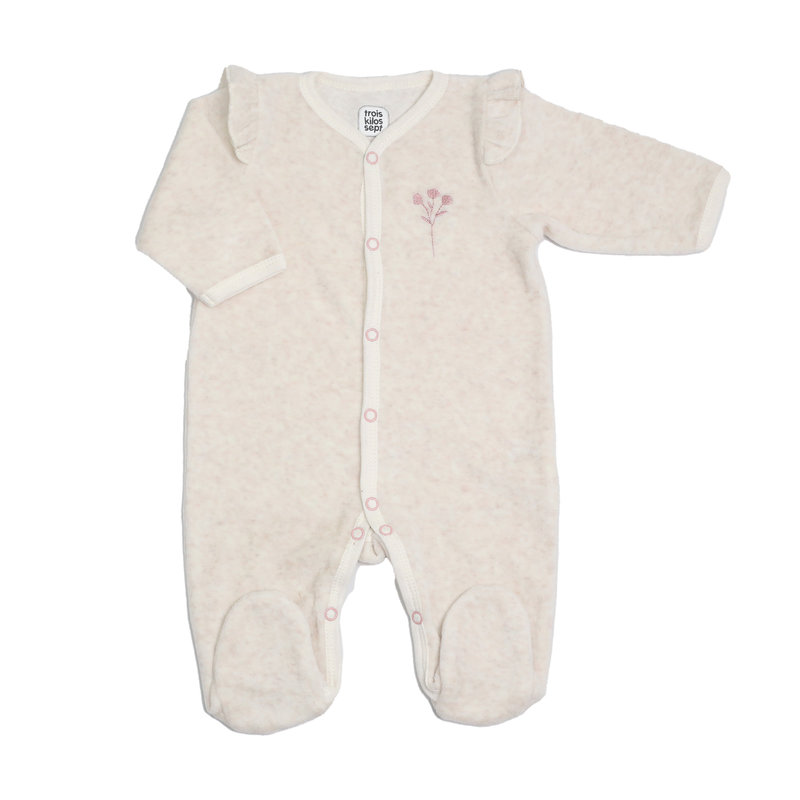 Kit Naissance Beige Fleuri 1 mois Trois Kilos Sept pyjama 