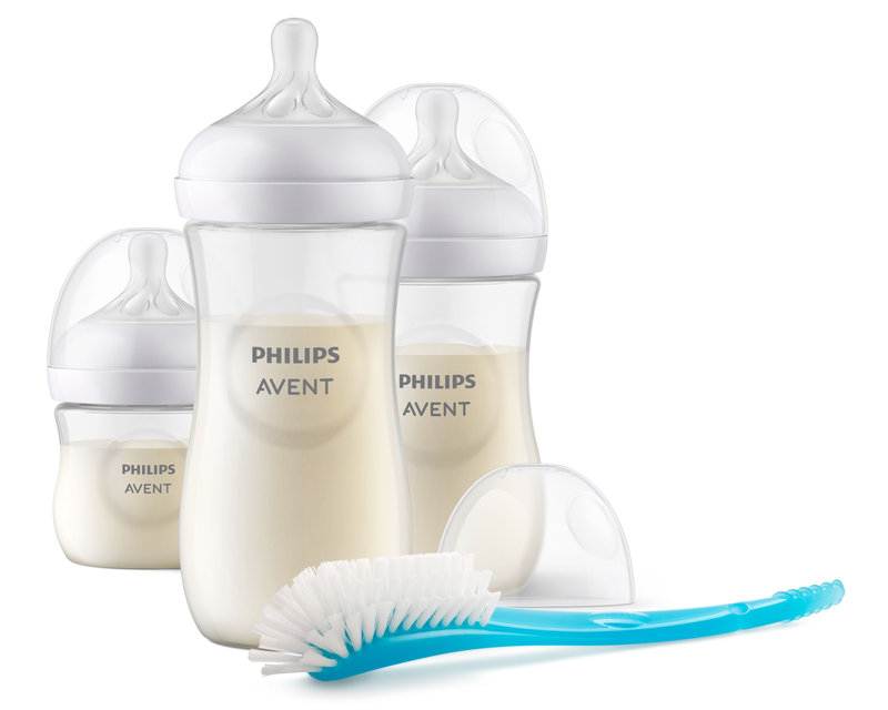 Kit nouveau-né Natural Goupillon et 3 biberons Natural 125, 260 et 330 ml Phillips Avent kit 
