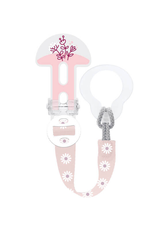 Kit Sucette en silicone et Attache sucette 18 mois+ Aléatoire MAM attache rose