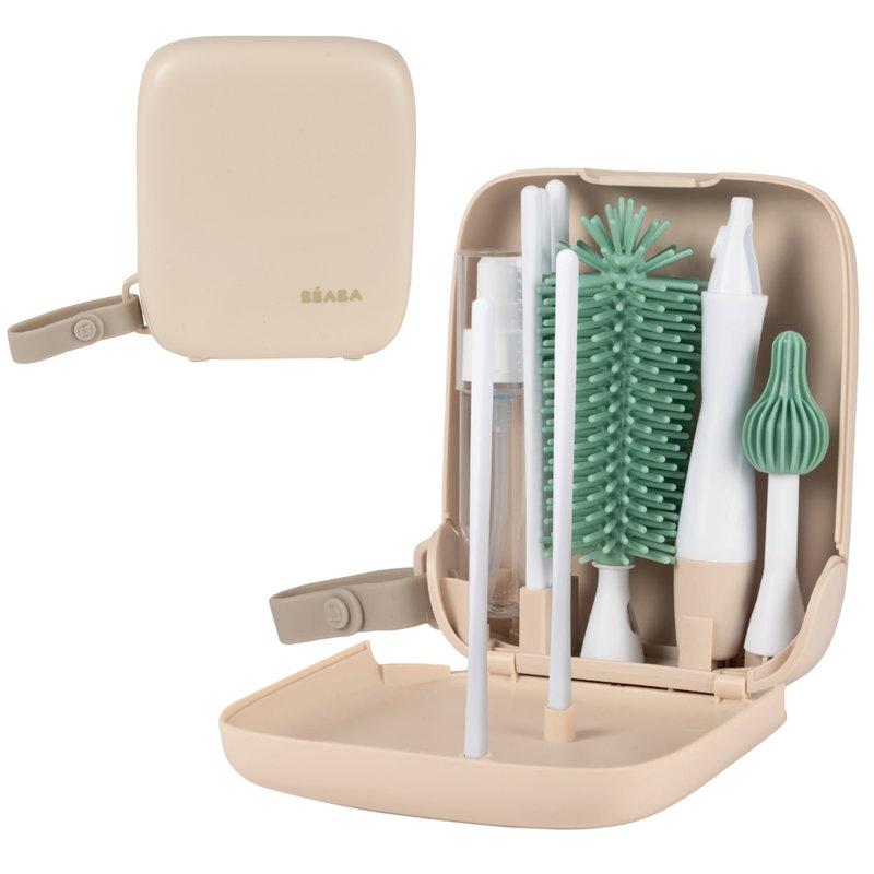 Kit Voyage Egoutte Biberons Goupillon et Accessoires argile BEABA produit