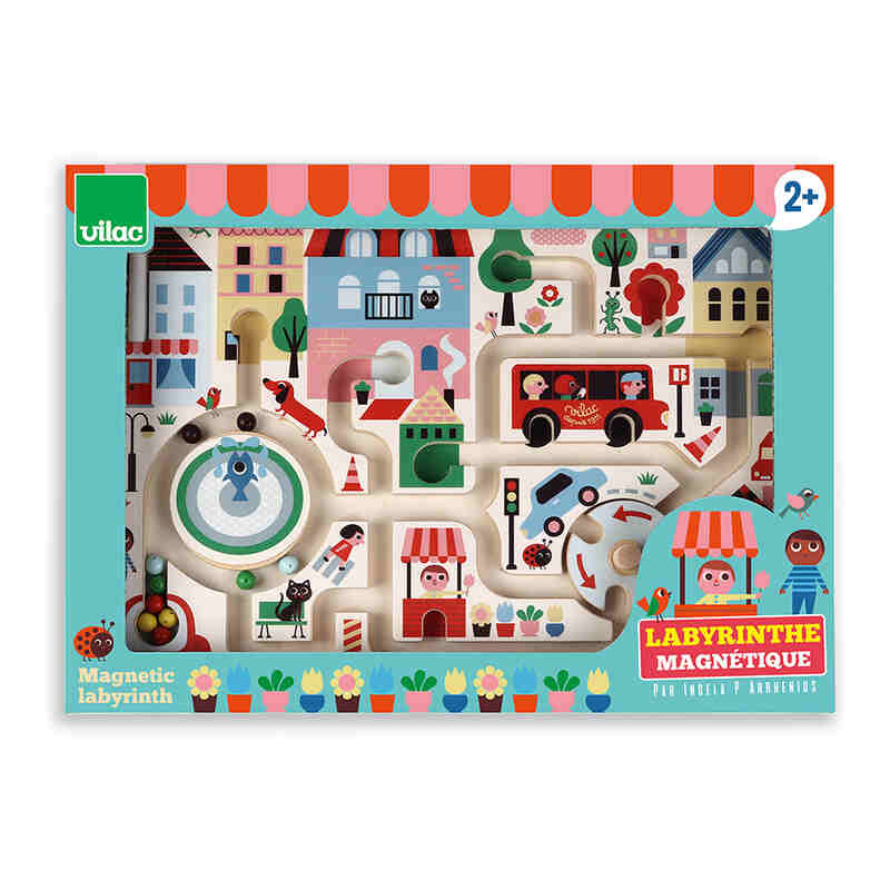 Labyrinthe magnétique Ma petite ville - Ingela P.Arrhenius Vilac face