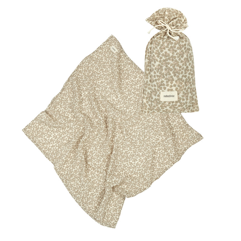 Lange en double gaze de coton lavé Wabi-Sabi Light Green Yumiko Nobodinoz produit avec sac 