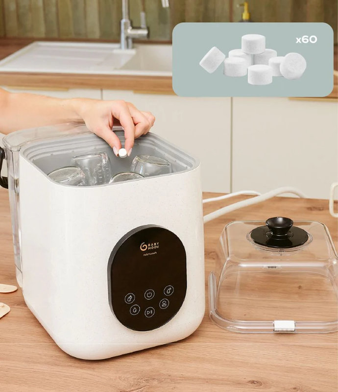 Lave-Biberon Nutriwash Babymoov produit avec pastilles