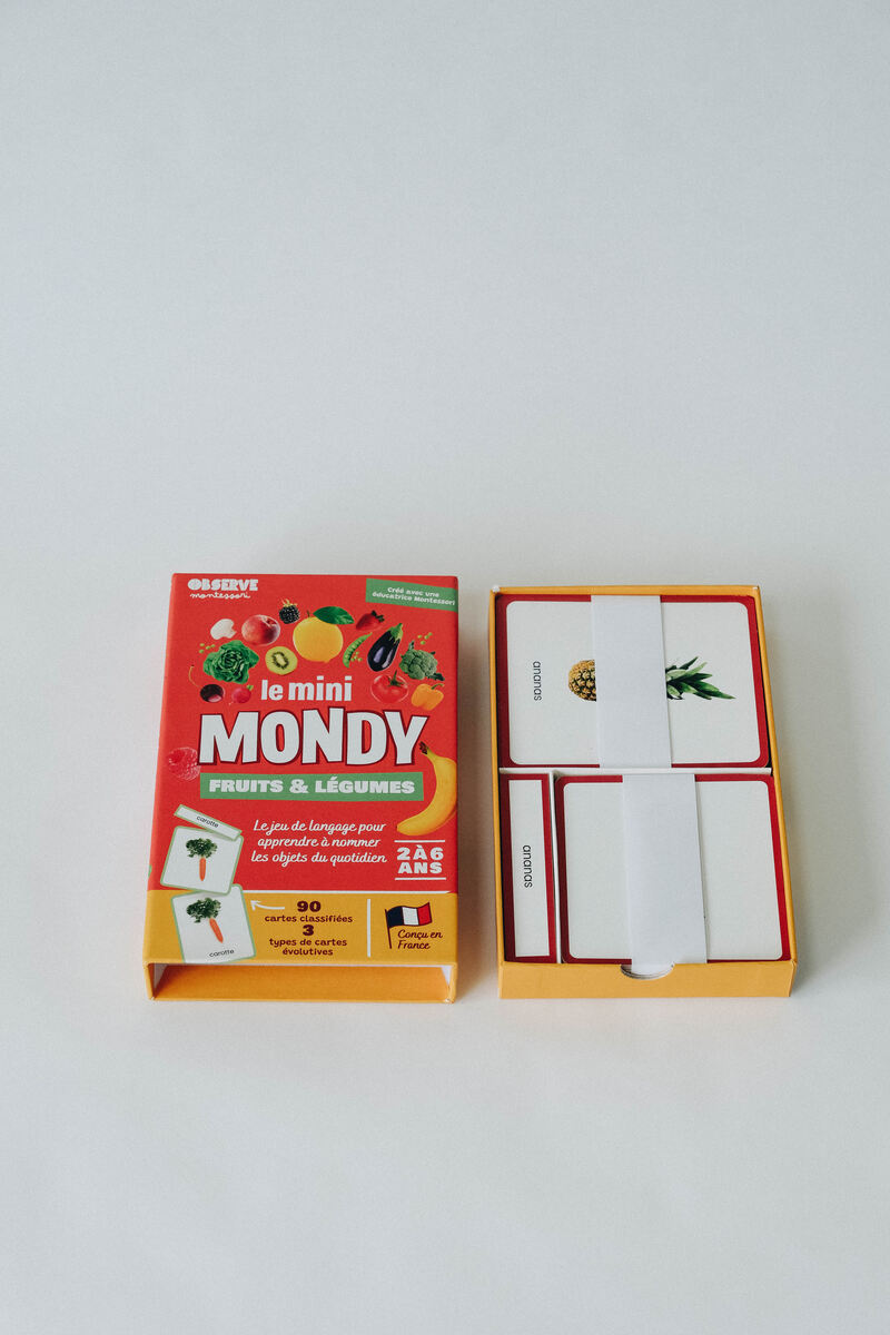 Le Mini-Mondy Fruits & Légumes, jeu de langage Observe Montessori Produit face2