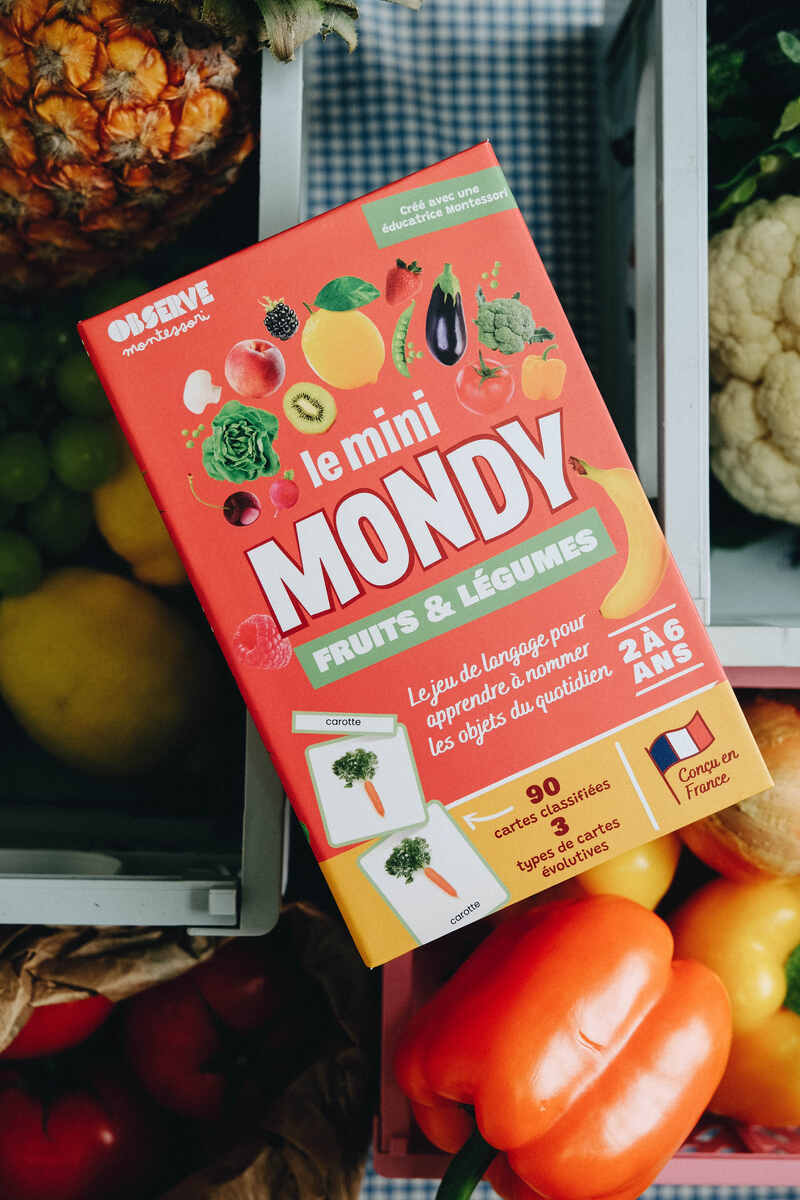 Le Mini-Mondy Fruits & Légumes, jeu de langage Observe Montessori Produit lifestyle