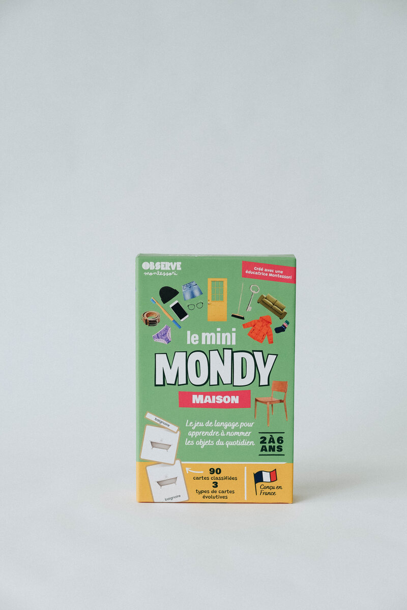 Le Mini-Mondy Maison, jeu de langage Observe Montessori Produit face