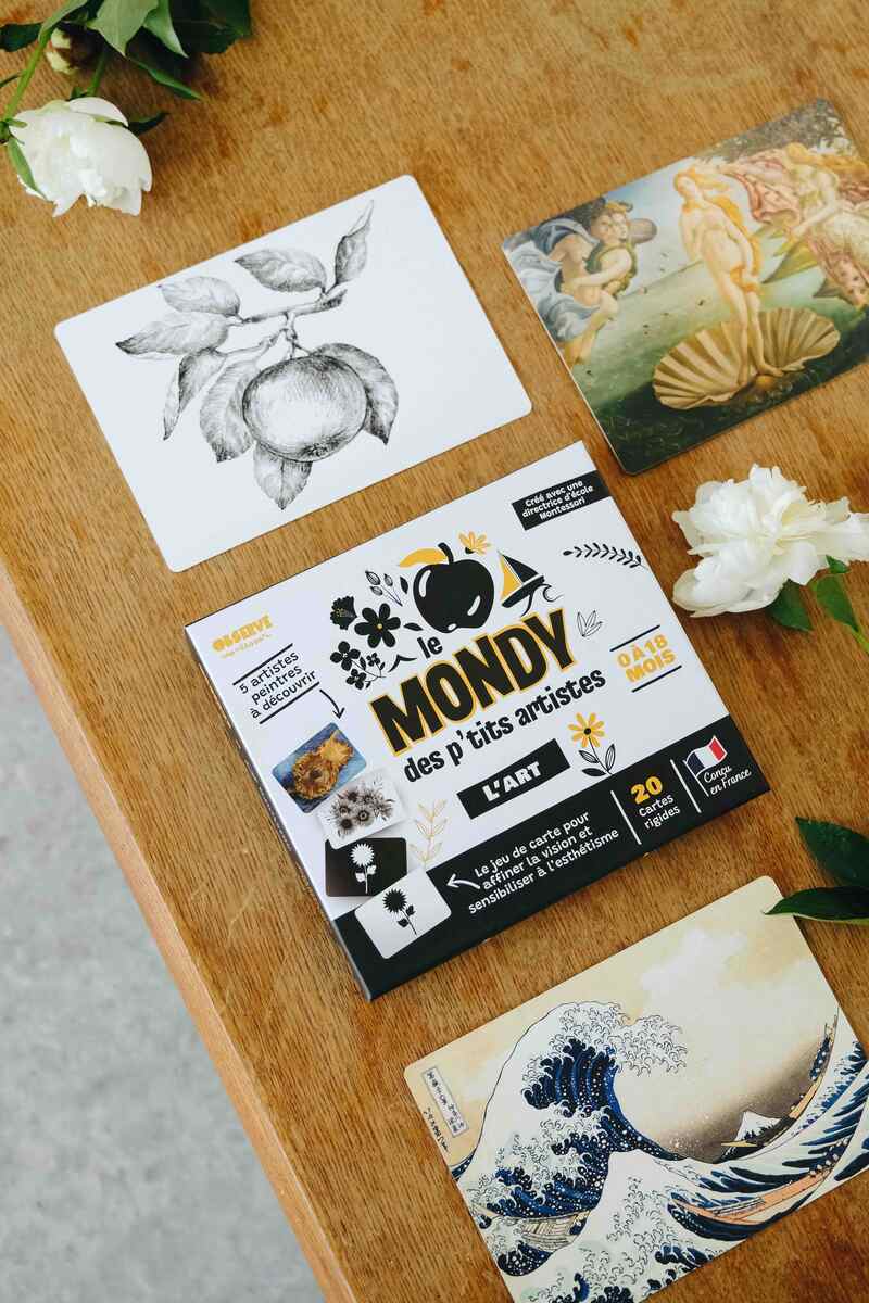 Le Mondy des P'tits artistes : 20 cartes constratées Noir et Blanc Observe Montessori Produit face 2