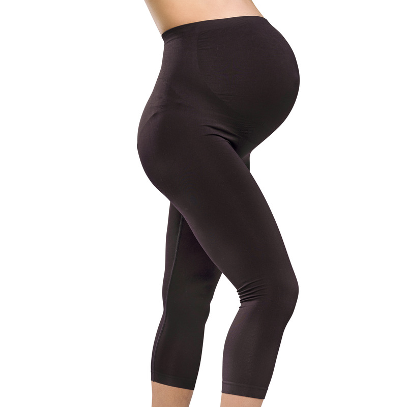Legging 3/4 de grossesse sans coutures noir XL Carriwell cote