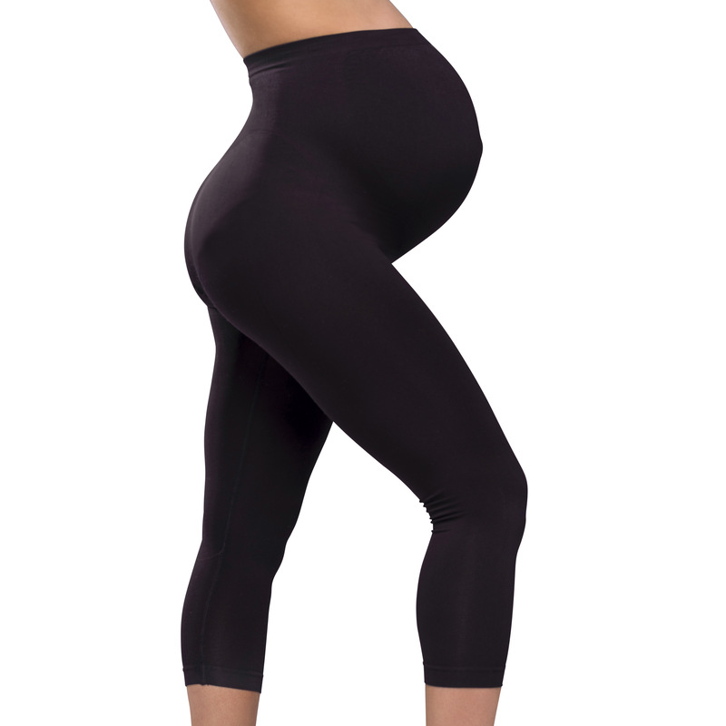 Legging 3/4 de grossesse sans coutures noir XL Carriwell cote2