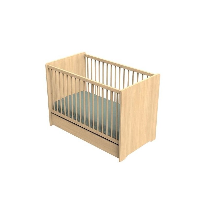 Lit Bébé 120x60 Canelle SAUTHON face lit avec tiroir