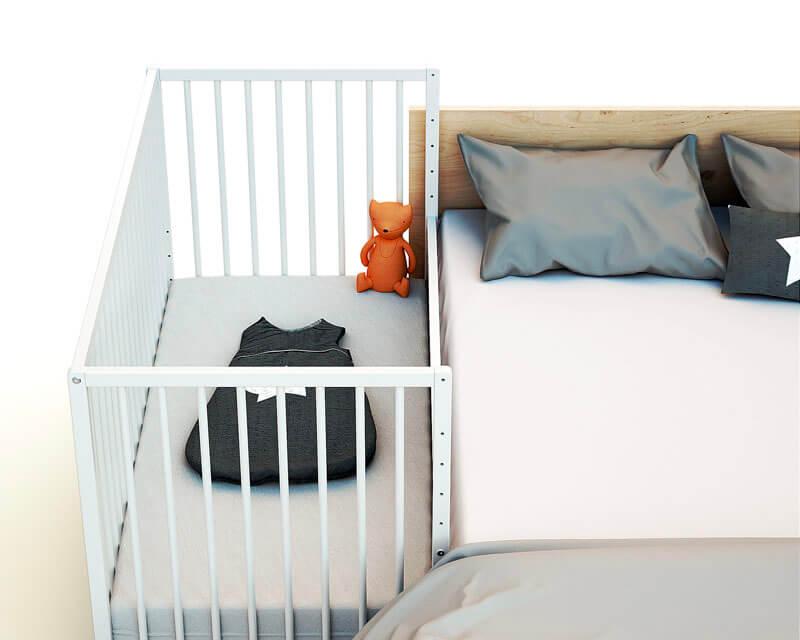 Lit bébé-cododo Webaby 60x120 blanc AT4 berceau